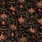 1 Yard Rayon Challis Black and Orange Floral Watching the Fire Print Fabric 55 Inches Width